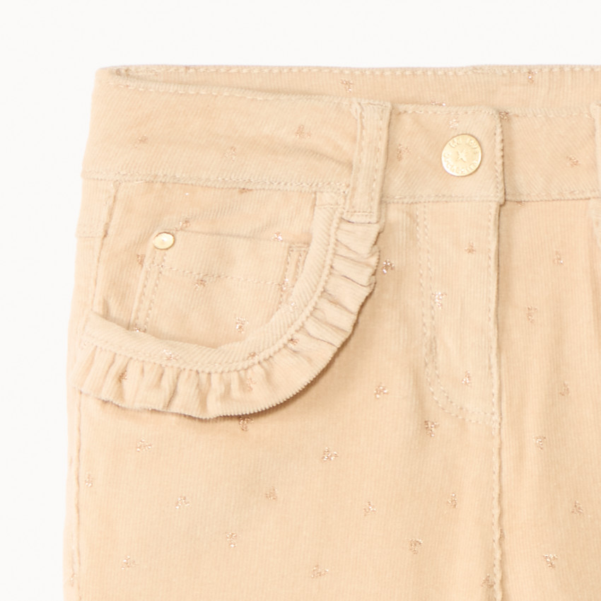 Pantalon velours doublé et imprimé cœur pour bébé fille  