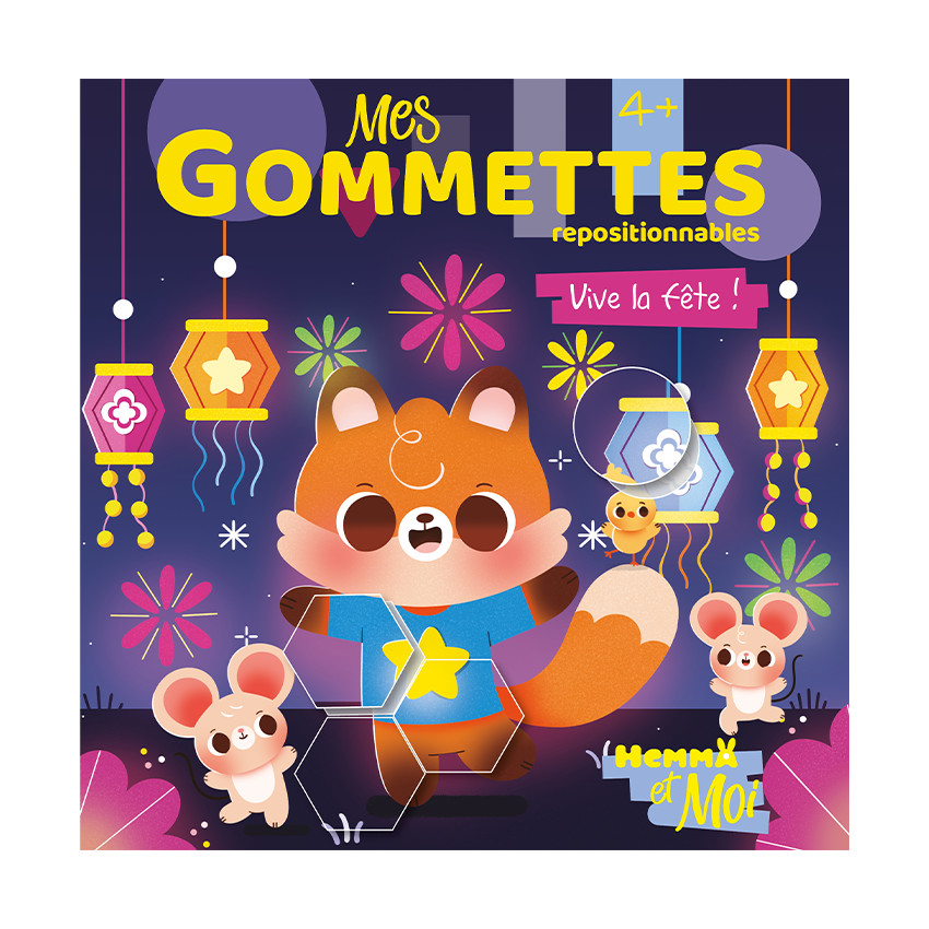 Livre de gommettes repositionnables "Vive la fête" 
