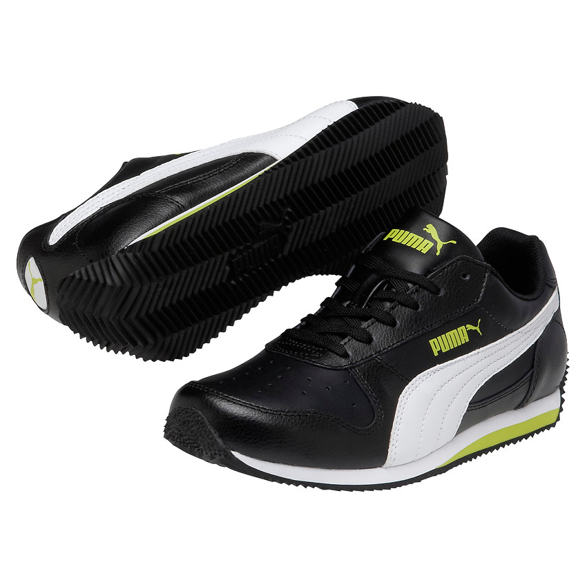 PUMA Fieldsprint - Baskets noires, liseré blanc 