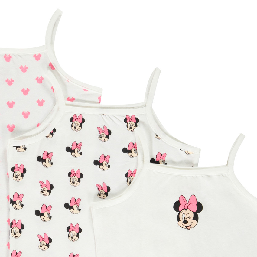 Lot de 3 maillots de corps sans manches imprimé Minnie Disney pour fille 