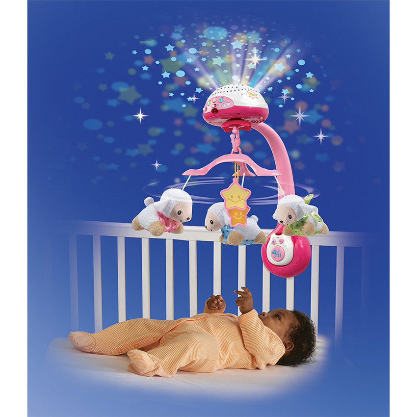 Mobile Lumi Compte Moutons - Rose  