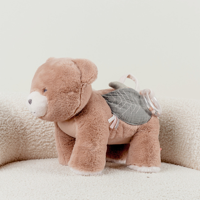 Peluche d'activités Lily l'ours rose 