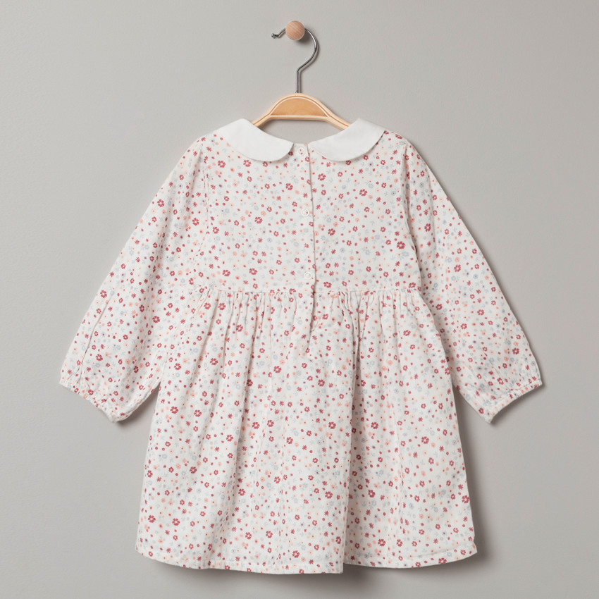 Robe manches longues à imprimé floral et col Claudine  