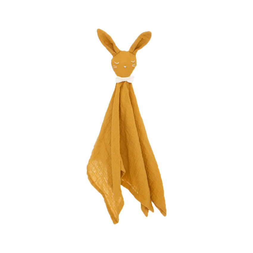 Doudou carré lapin Jaune 