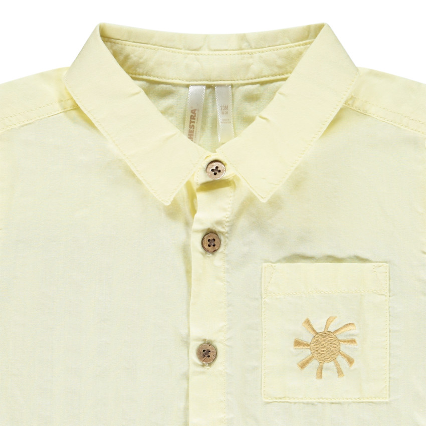 Chemise manches courtes à broderies 3D pour bébé garçon 