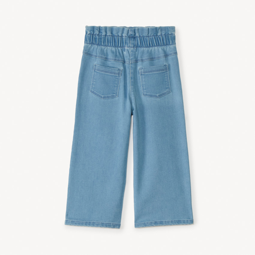 Jeans large à taille élastiquée broderie fleurs pour bébé fille 