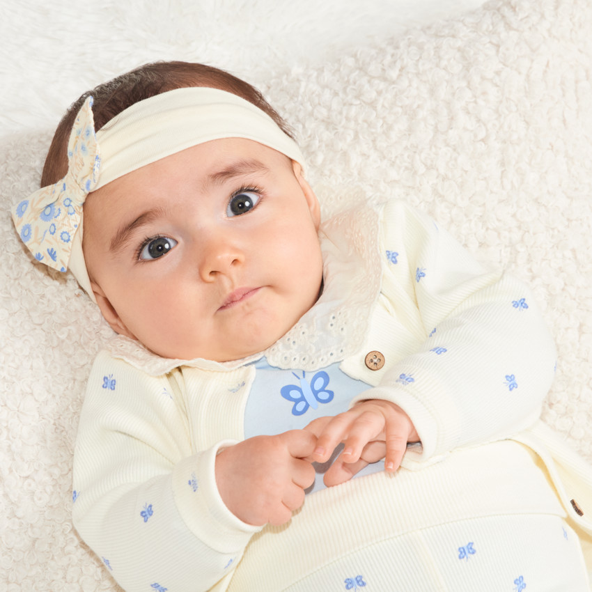 Bandeau à nœud imprimé fleuri pour bébé fille 