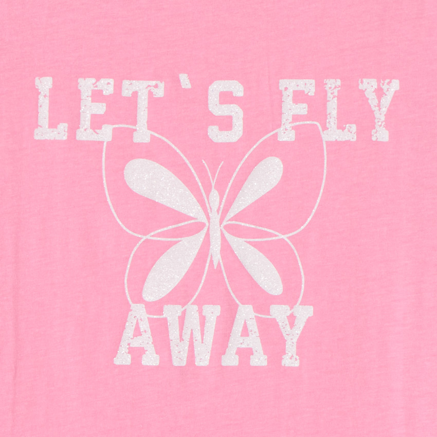 T-shirt manches courtes à print pailleté pour fille 