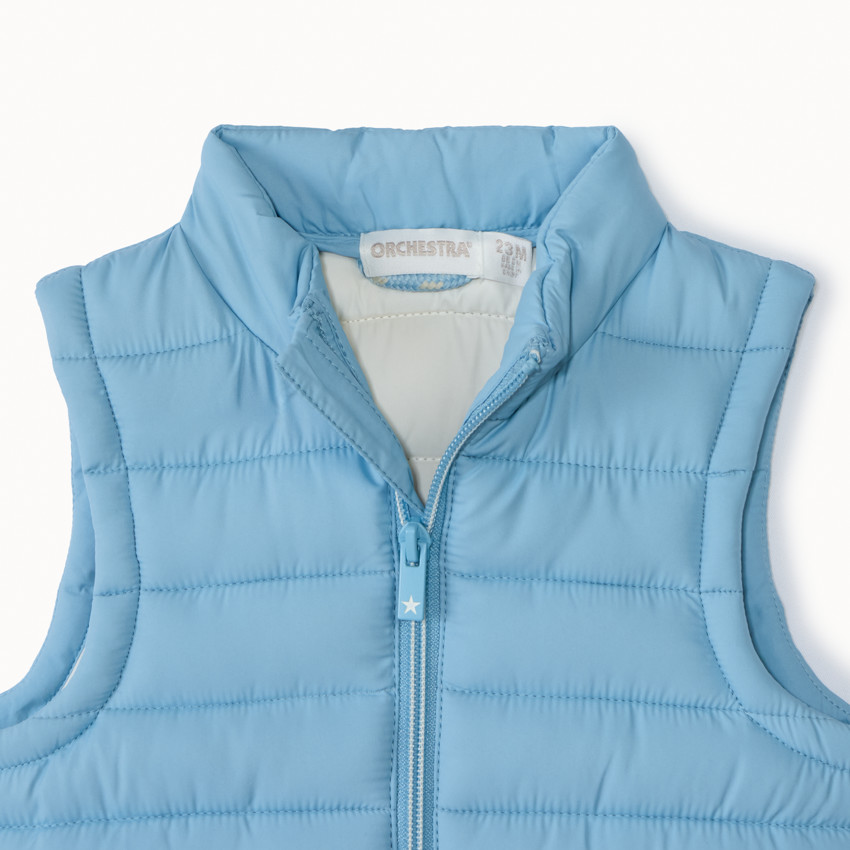 Doudoune sans manches unie pour bébé garçon 