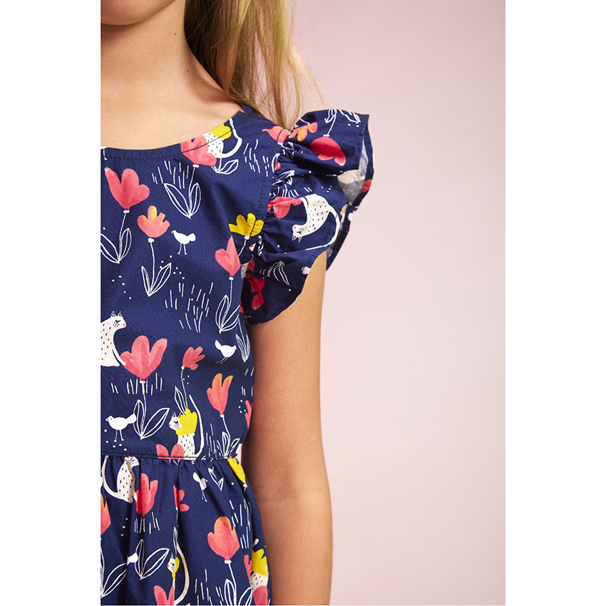 Robe patineuse manches courtes avec dos plongeant pour fille 