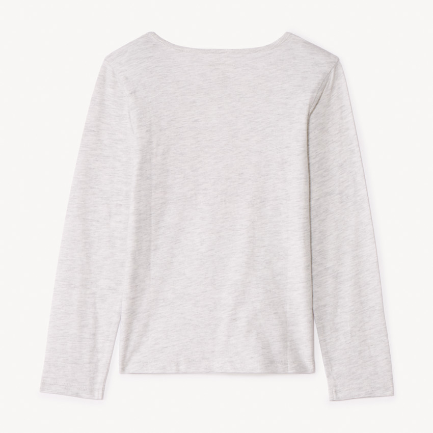 T-shirt manches longues printé à paillettes pour fille 