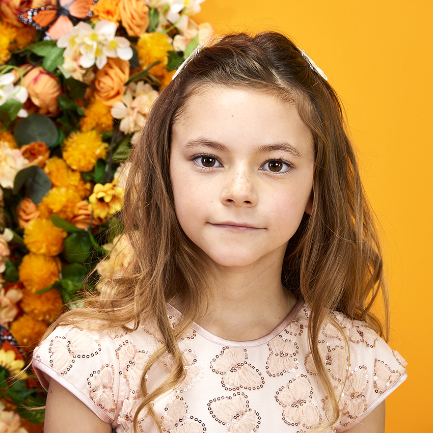 Robe de cérémonie en tulle avec papillons en sequins pour fille 