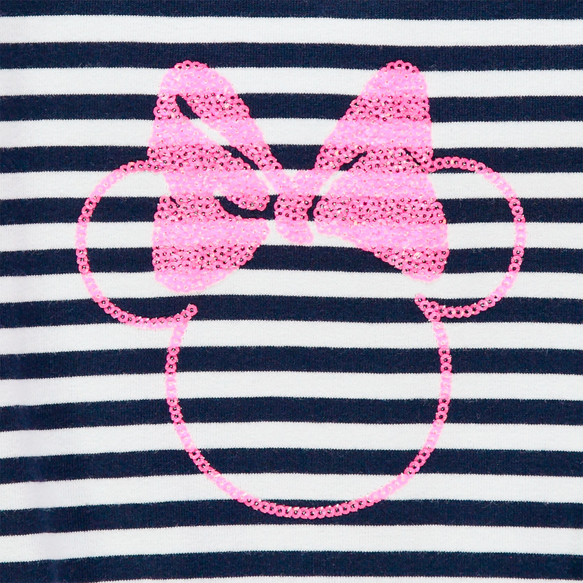 Combishort en jersey à rayures print Minnie Disney en sequins pour fille 
