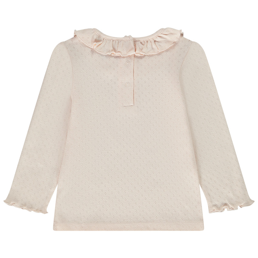 T-shirt manches longues en maille pointelle pour bébé fille 