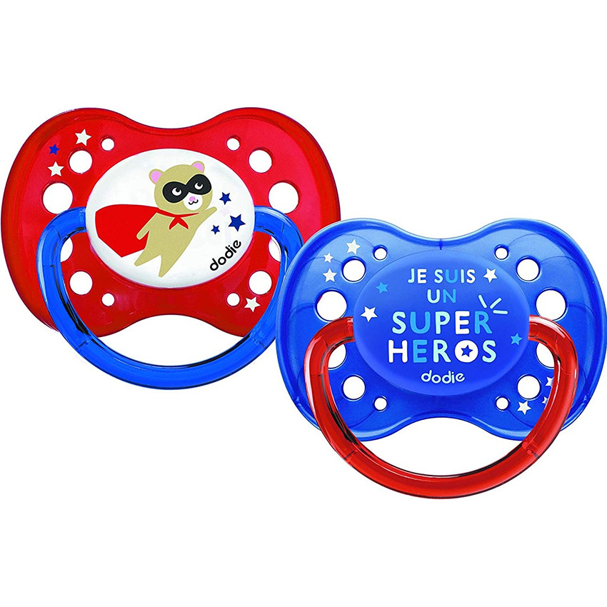 Duo de sucettes anatomiques en silicone 18+ mois - Super Héros  