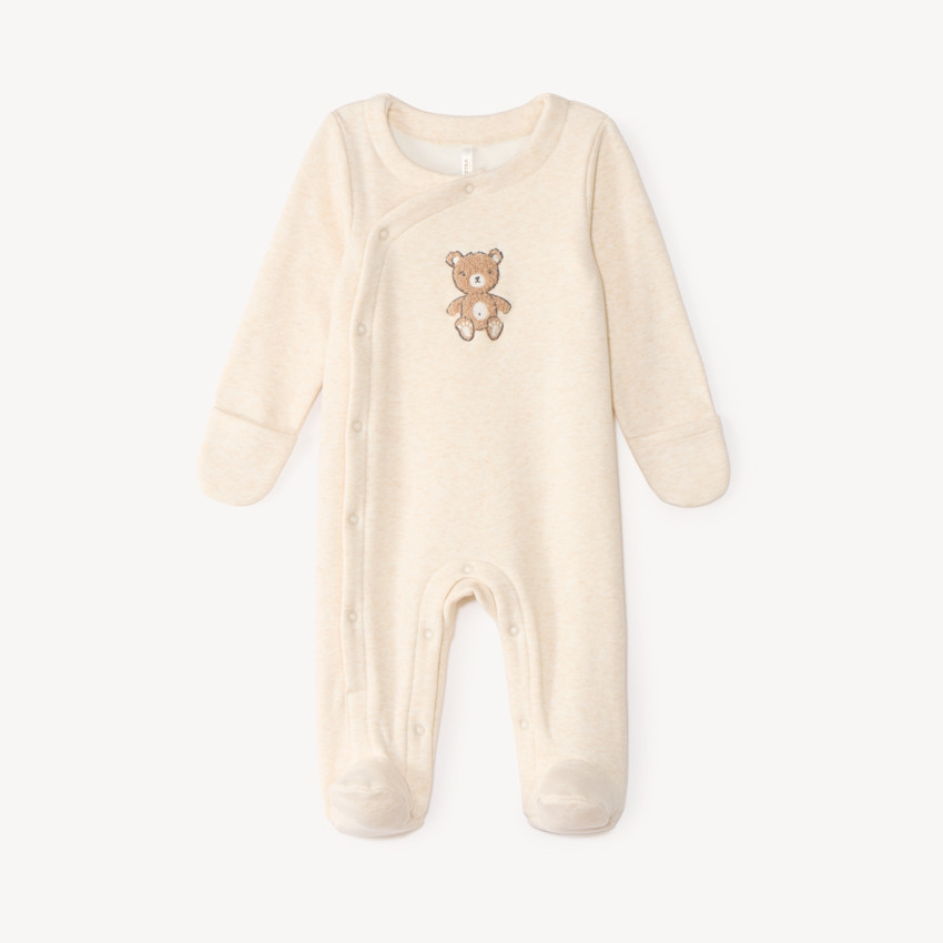 Dors-bien velours naissance doublé sherpa patch bouclette ourson