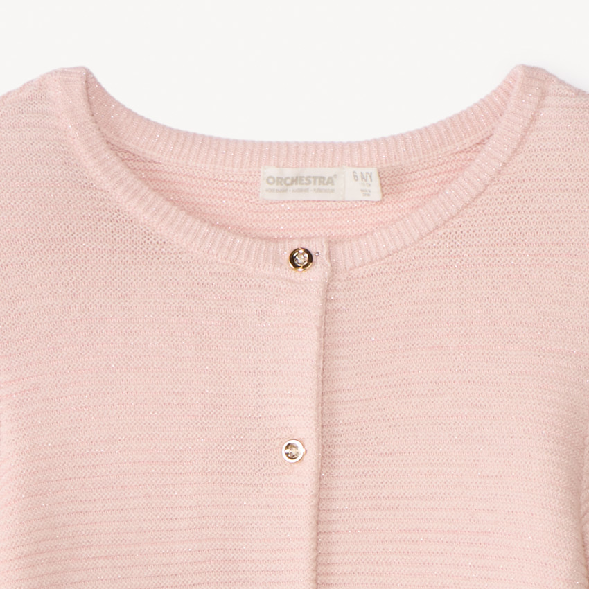 Gilet en tricot uni fantaisie et scintillant pour fille 