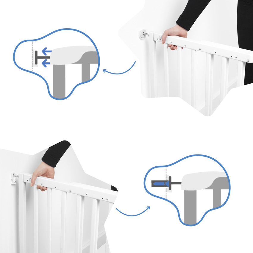 Barrière pression déco Pop ajustable - Blanc 