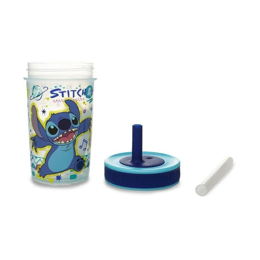Gobelet à paille antifuite 240ml Stitch & Angel Disney 