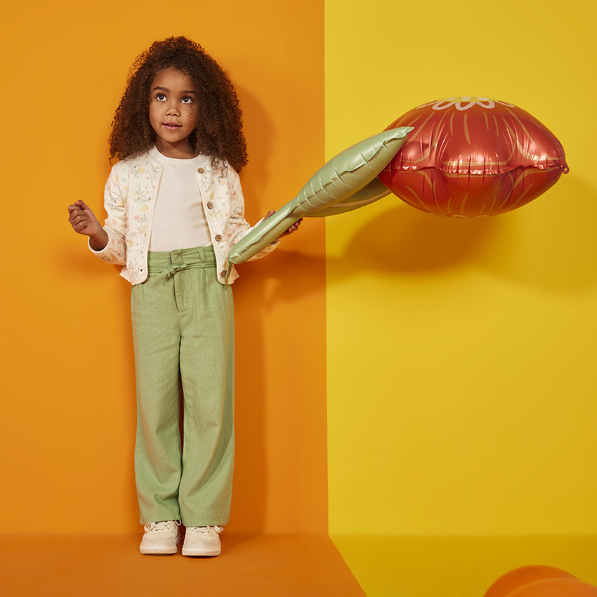 Pantalon large en toile unie pour fille 