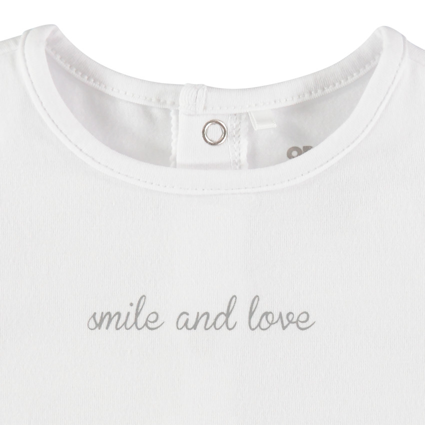 T-shirt manches longues en coton bio à inscription printée 