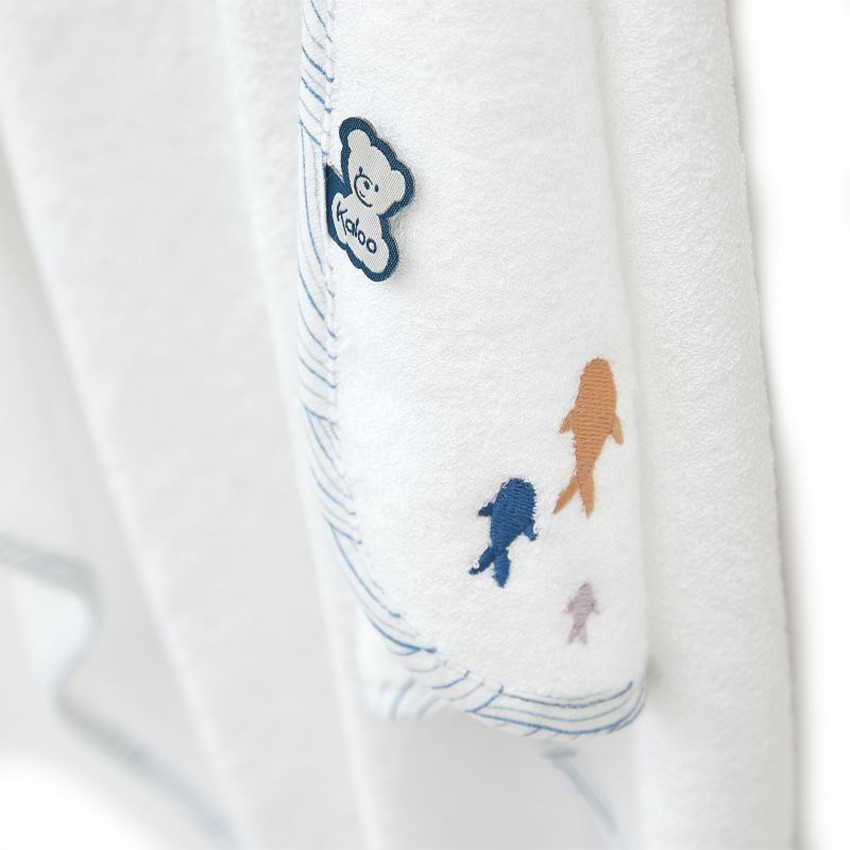 Coffret de bain - cape de bain bambou + brosse Blanc 