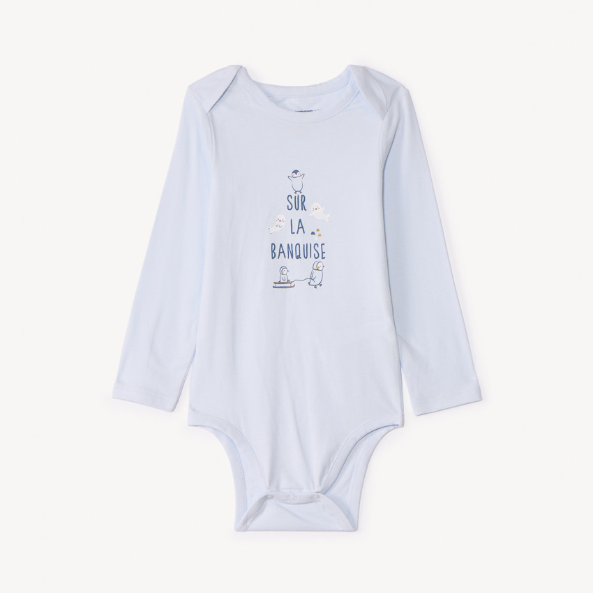 Lot de 7 bodies manches longues fantaisie pour bébé garçon avec ouvertures différentes selon l'âge  