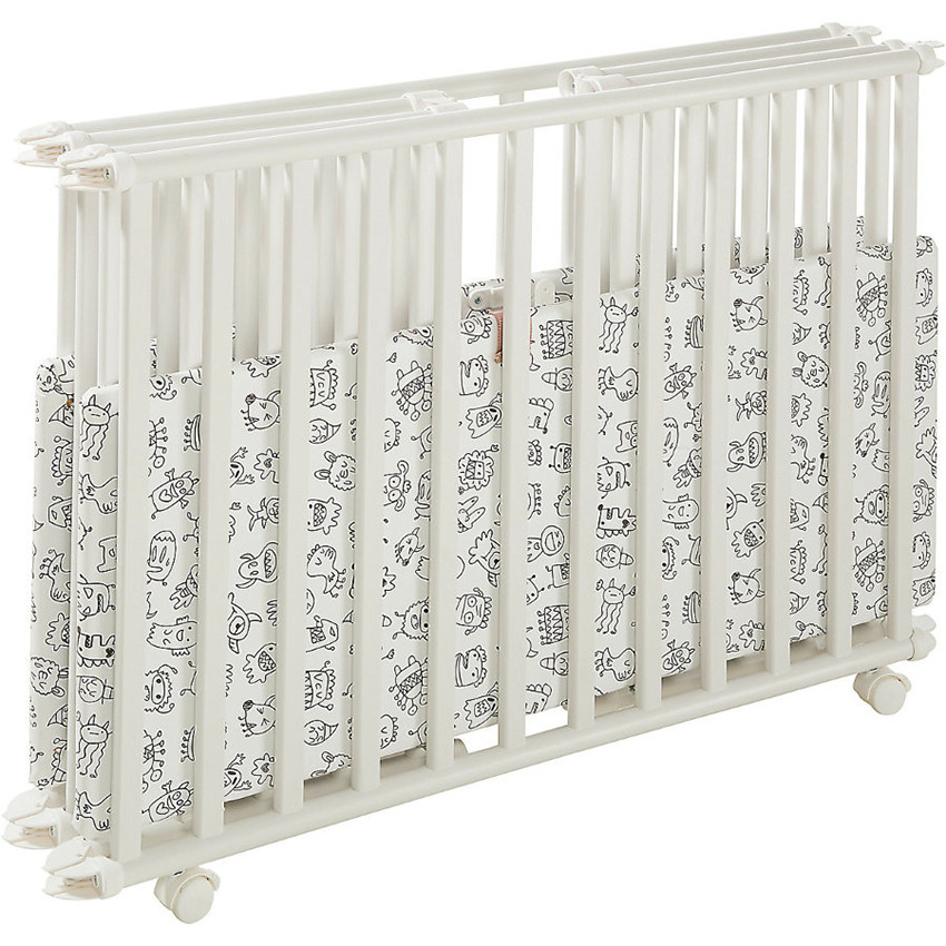 Parc bois pliable Ameli 106x94,5cm - Blanc  