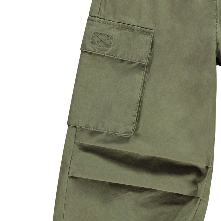 Pantalon parachute uni en toile pour fille