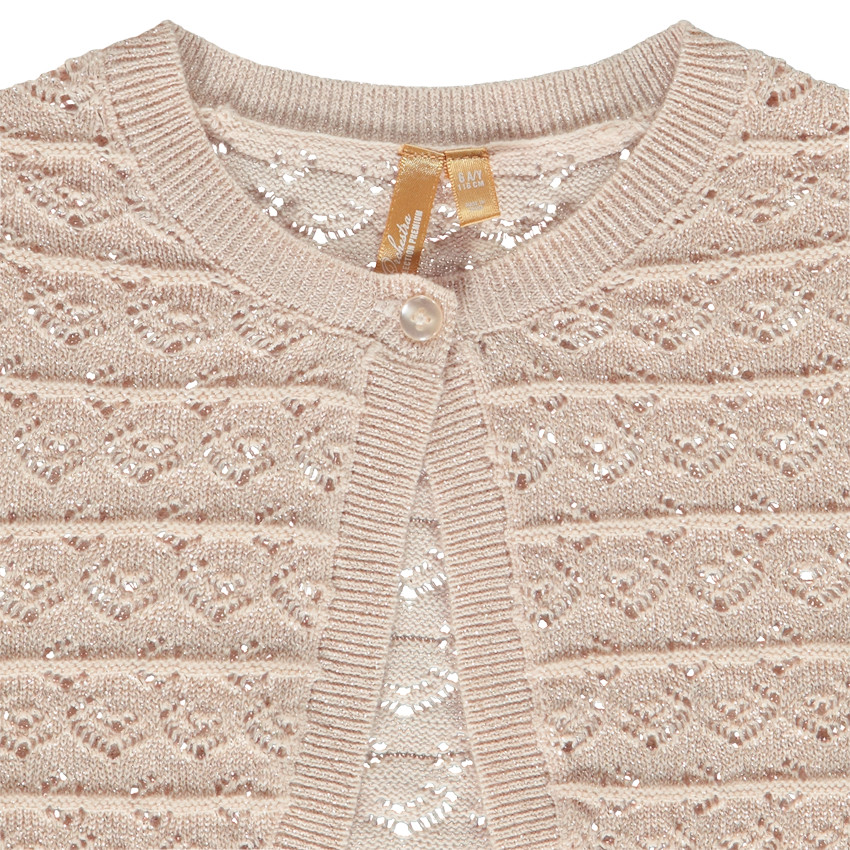 Gilet boléro en tricot ajouré et brillant pour fille 