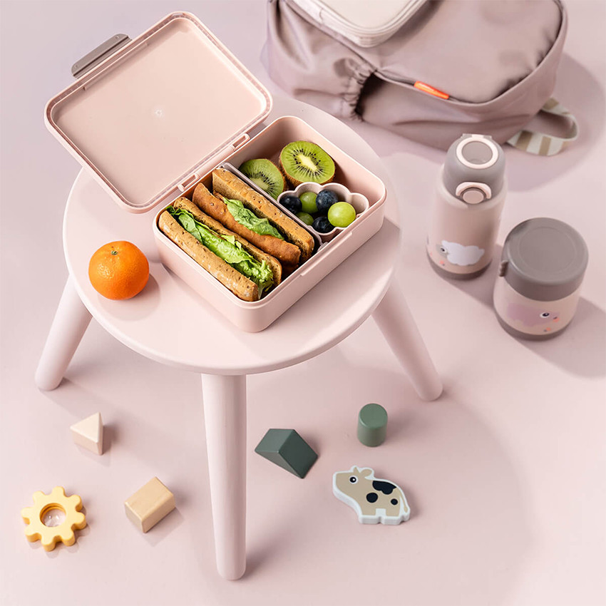Lunchbox avec séparateur Tiny Farm rose 