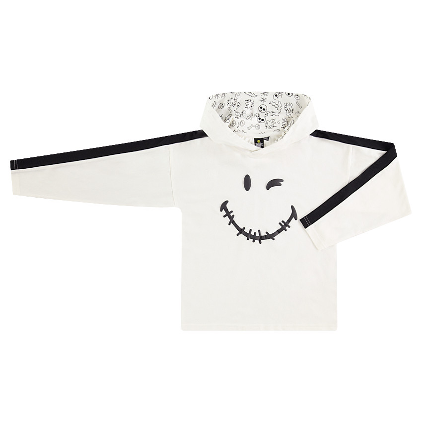 Junior - Tee-shirt manches longues à capuche avec Smiley printé HALLOWEEN 