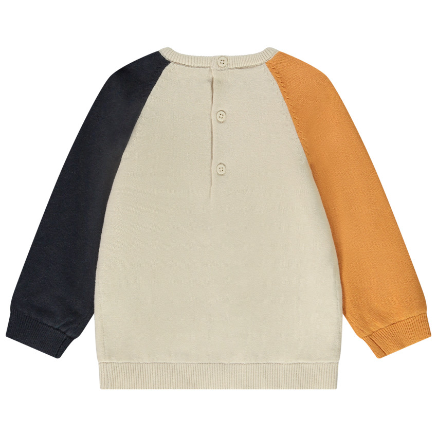 Pull en tricot ludique tigre effet color block pour bébé garçon 