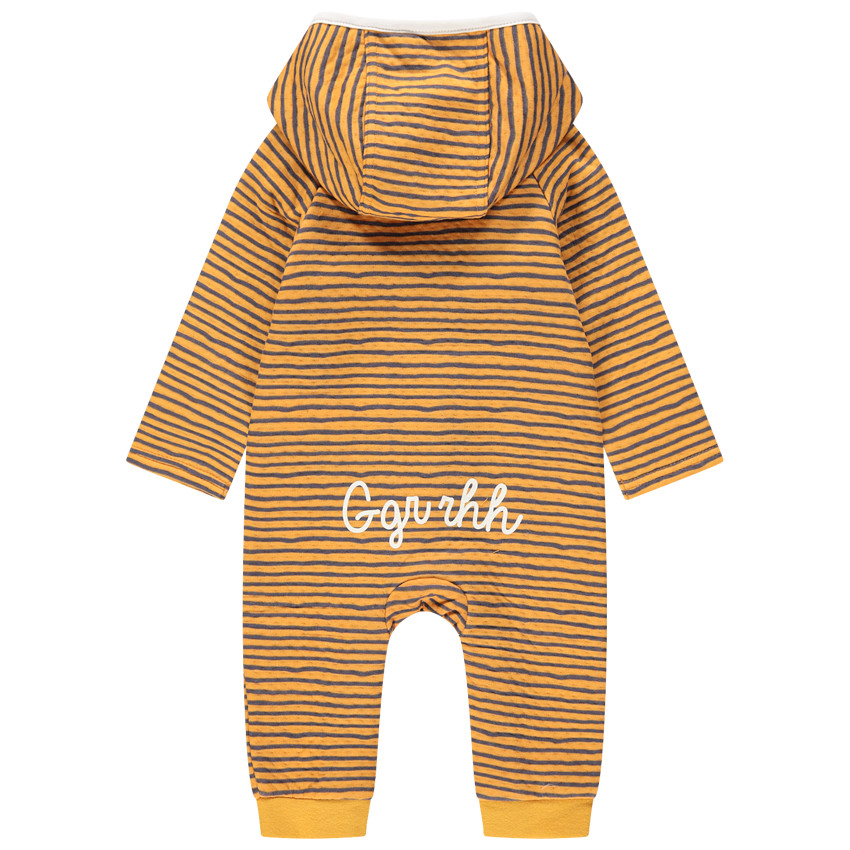 Combinaison longue en maille rayée print tigre 