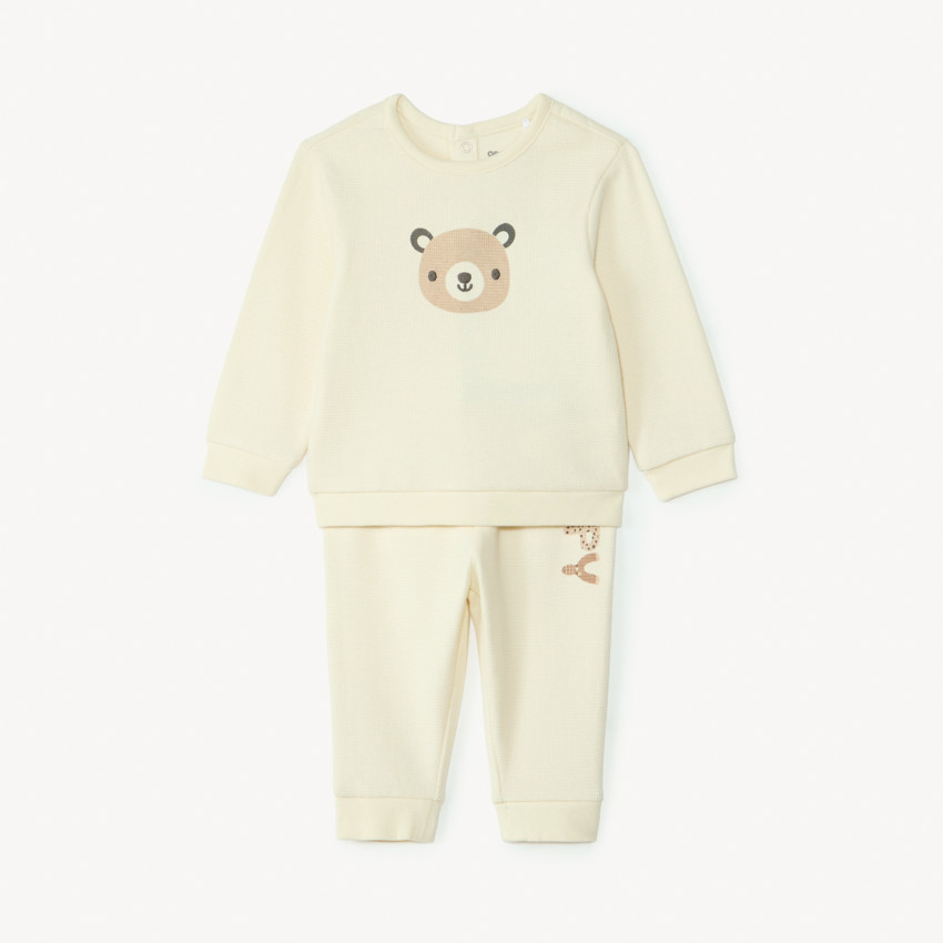 Ensemble jogging oursons en nid d'abeille pour bébé garçon