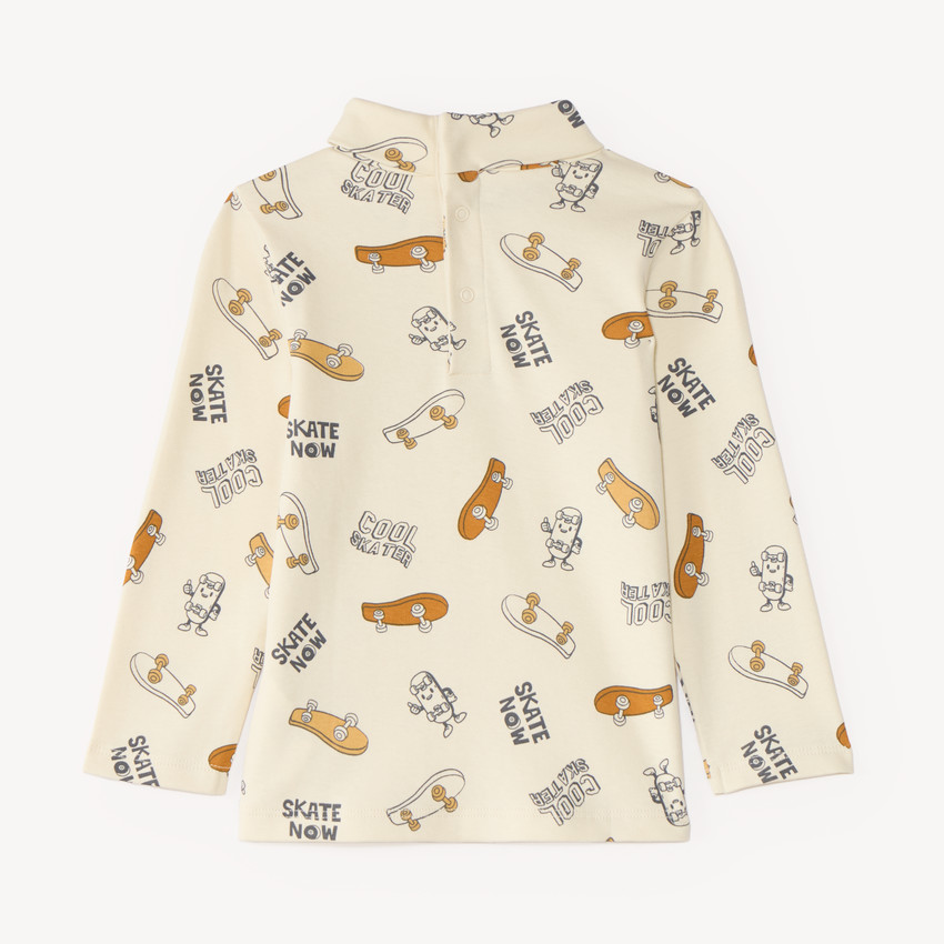 Sous-pull col montant bébé garçon motif skateboard 