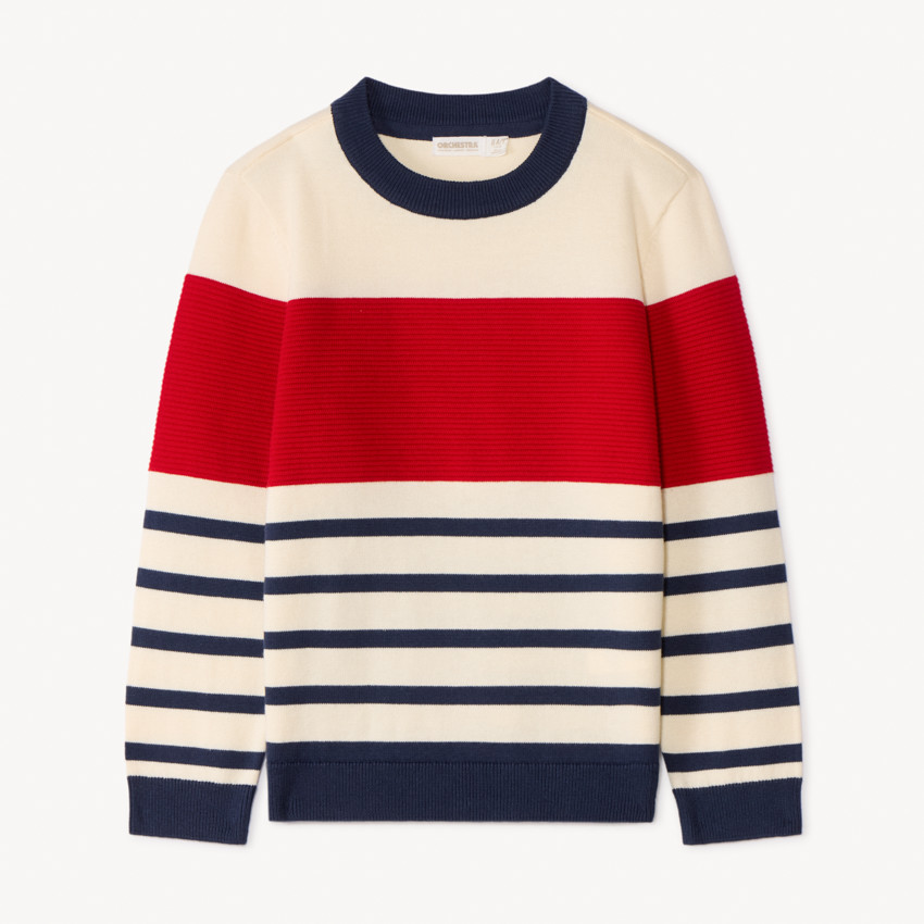 Pull rayé en tricot fantaisie pour garçon 