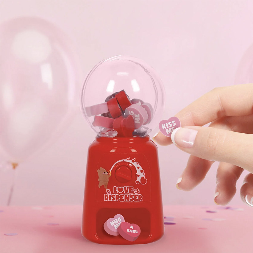 Mini distributeur de gommes en forme de cœur 