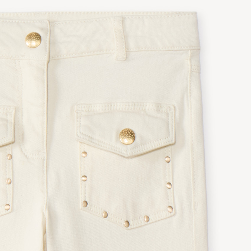 Jean flare avec poches plaquées pour fille 