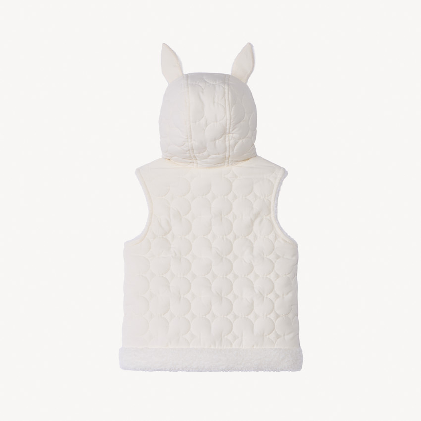 Doudoune sans manches à capuche ludique pour bébé fille 