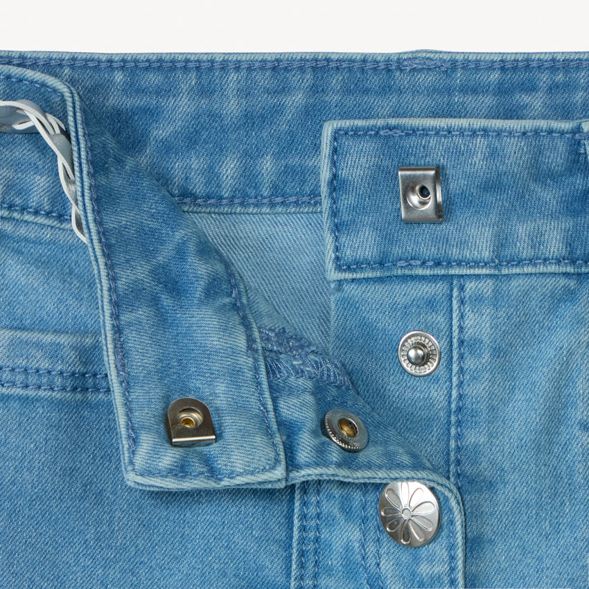 Jean flare avec ceinture tressée pour fille 