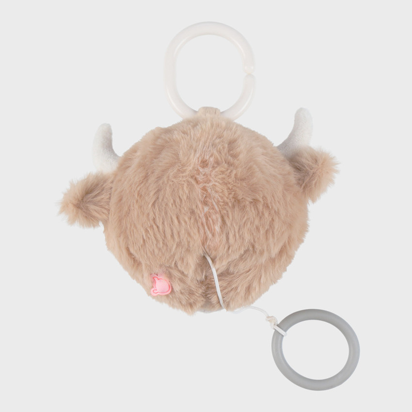 Peluche musicale voyage Vache Fluffy Beige 