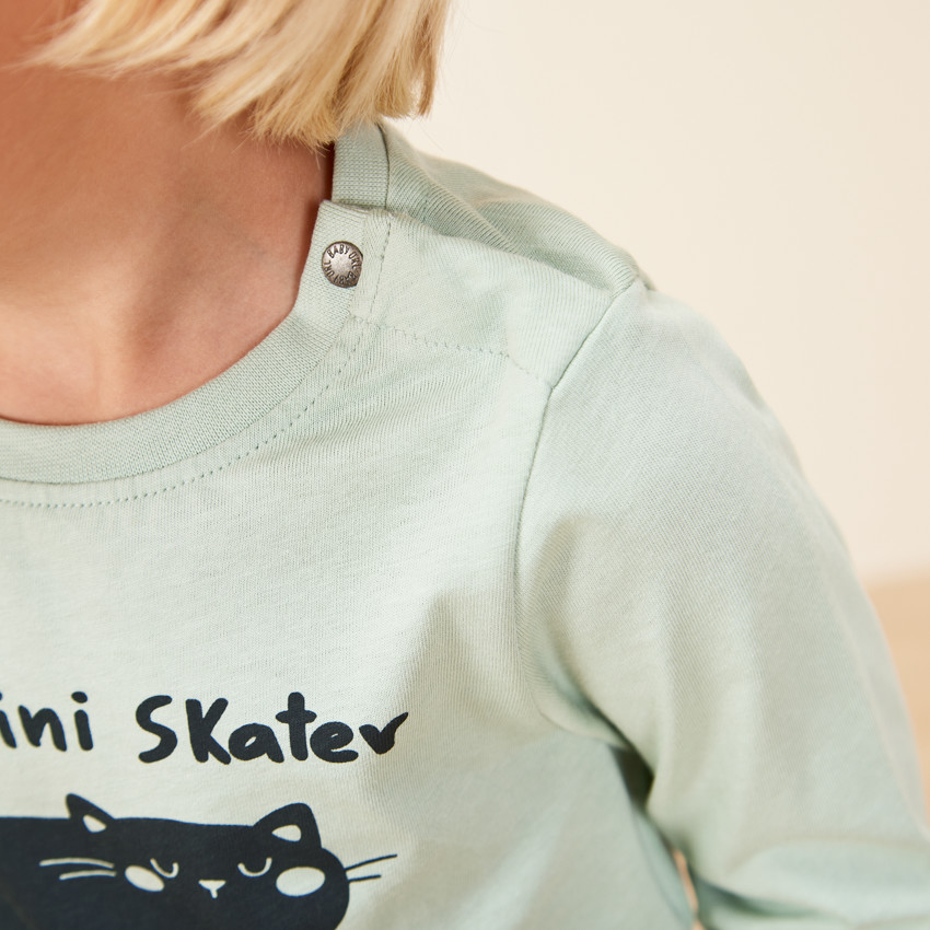 T-shirt manches longues en jersey print fantaisie pour bébé garçon 