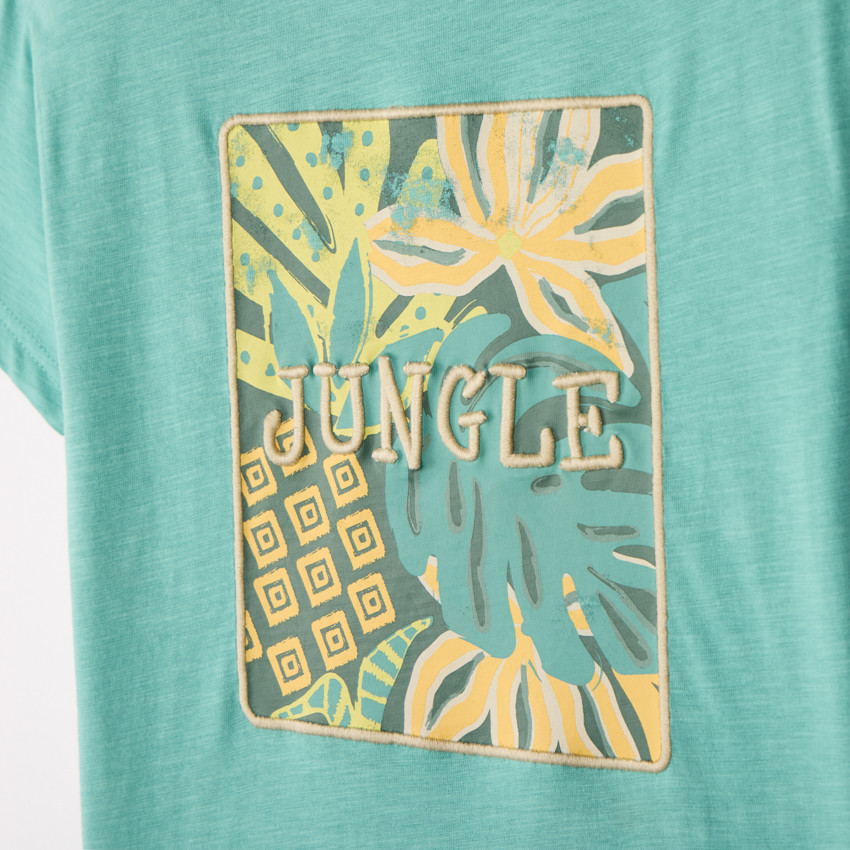 T-shirt manches courtes print tropical fantaisie pour garçon 