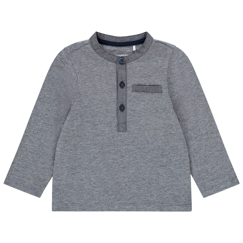 T-shirt manches longues pour bébé garçon à col boutonné 