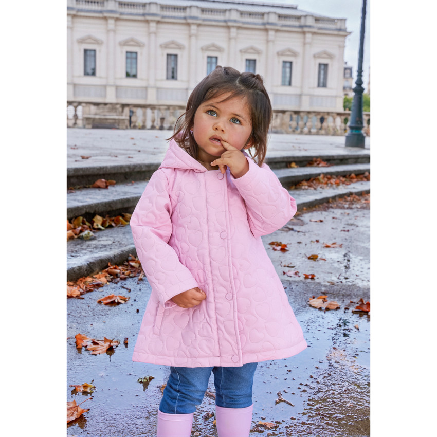 Parka bébé fille matelassée cœurs