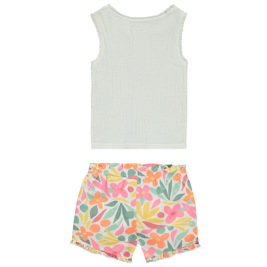 Ensemble 2 pièces avec short imprimé floral pour bébé fille 