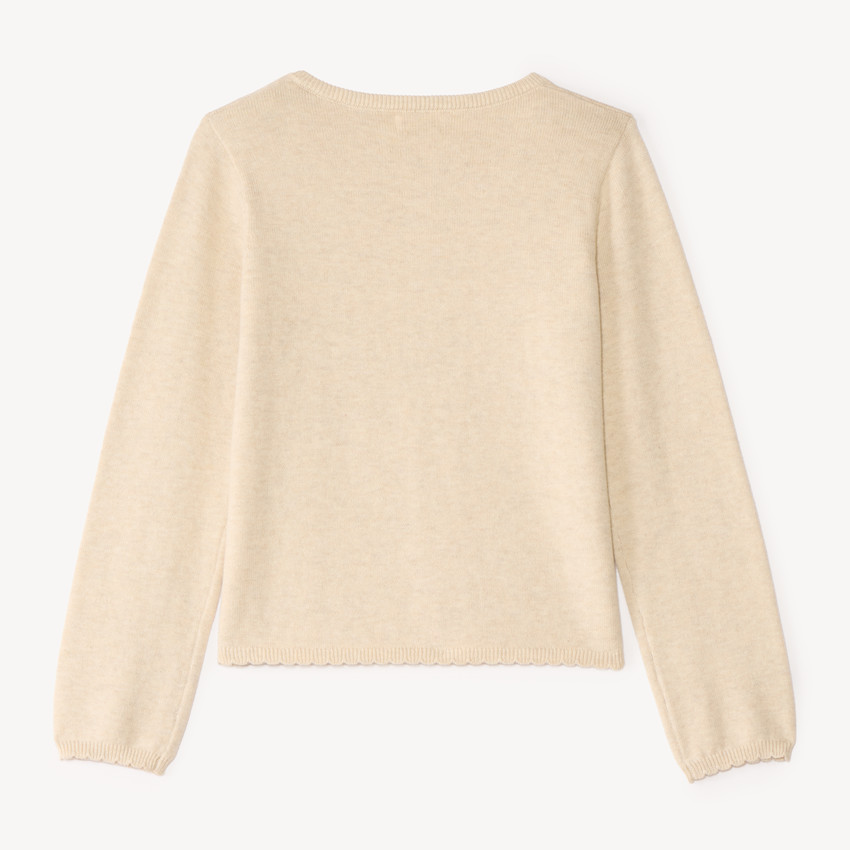 Gilet tricot uni fantaisie pour fille 