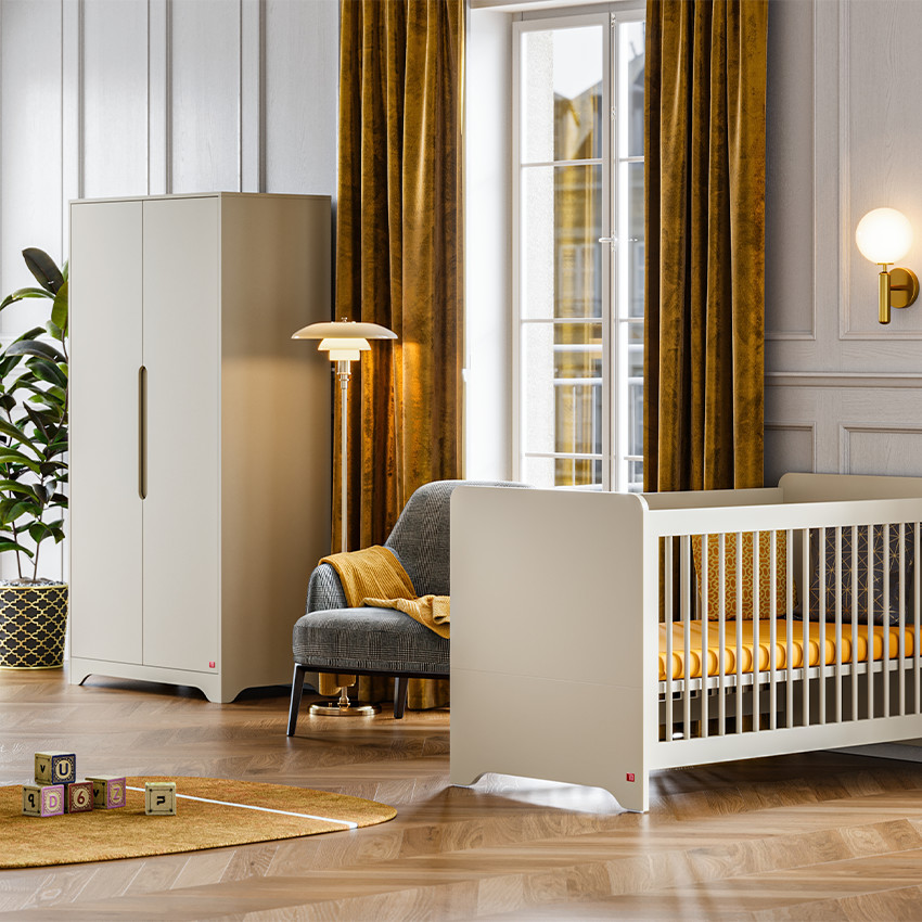 Armoire à 2 portes Ova gris-beige 