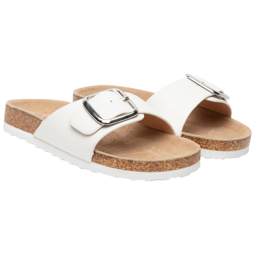 Sandales blanches à bride avec boucle pour fille 